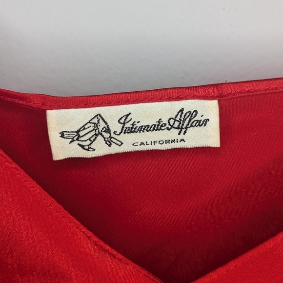 Vintage Intimate Affair California Red Velvet Slip Dress Womans size small - Picture 4 of 5